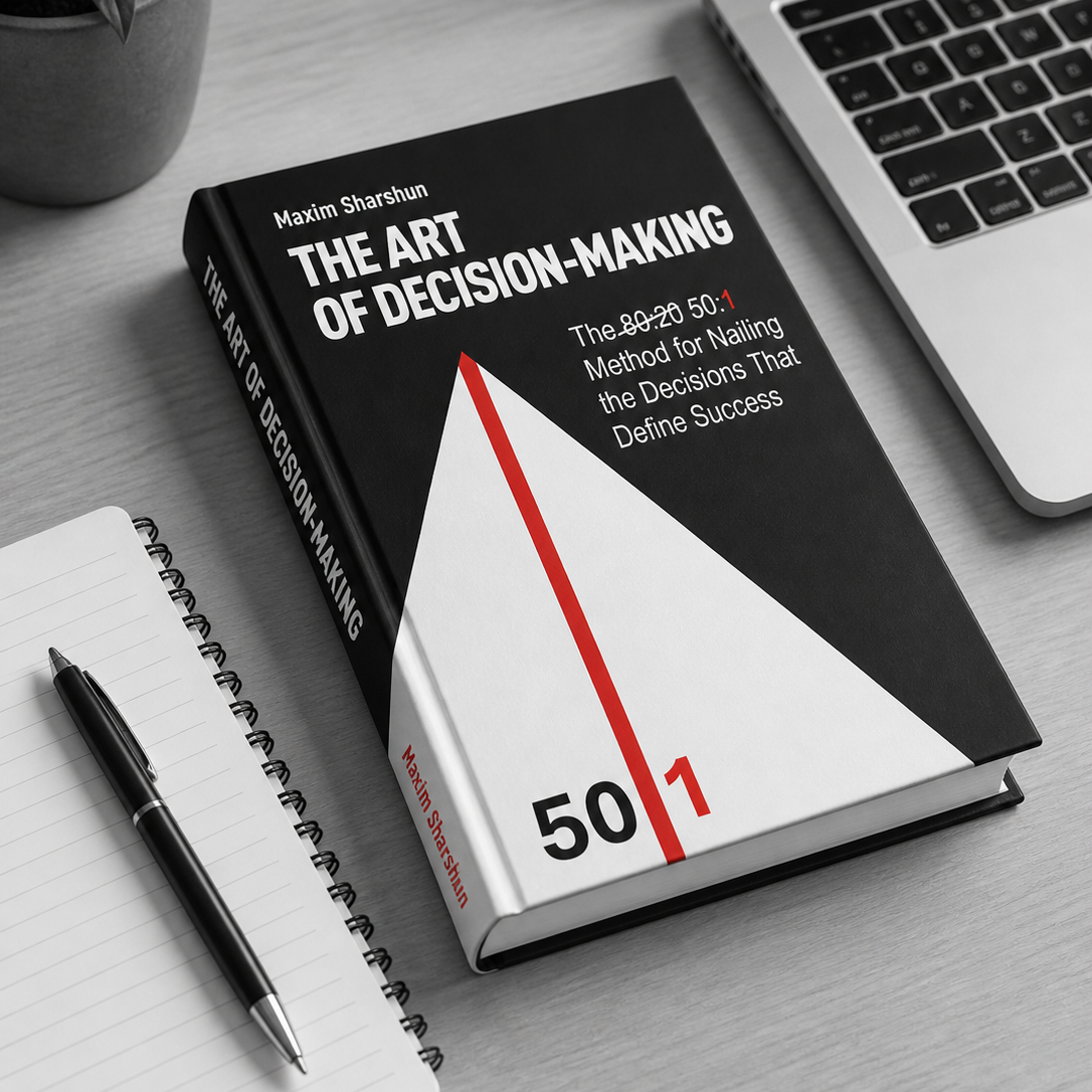the art of decision-making book cover on the office table