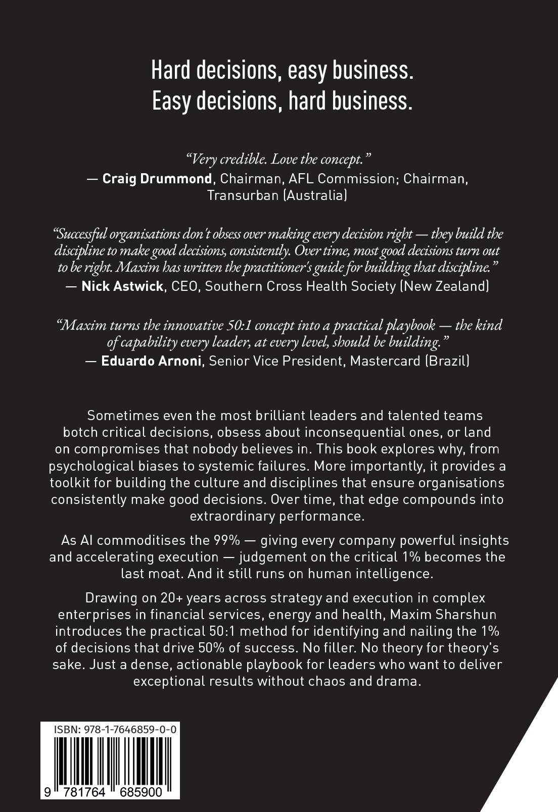 The Art of Decision-Making book back cover 